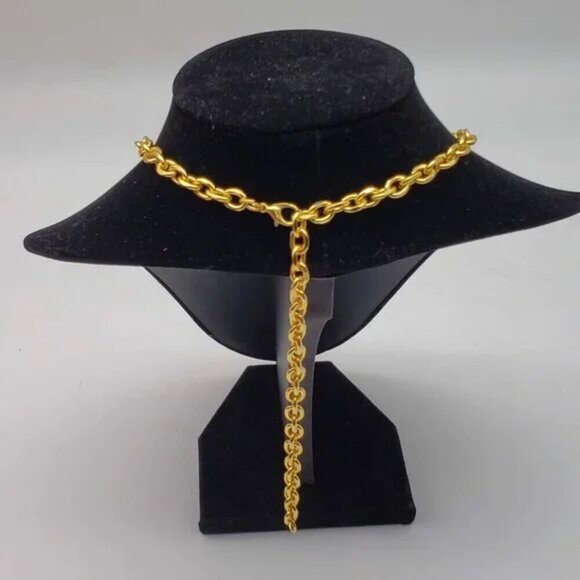 100% Auth Louis Vuitton Lock & Key w/ 18k Gold Plated Chain Necklace - Picture 8 of 9